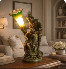 VTG ArtTable Lamp Tulip Glass