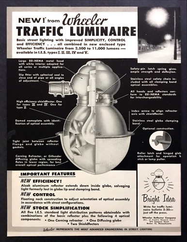 1957 wheeler traffic luminaire - wheeler,