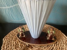 Ancienne Lampe De Table /Chevet  en Porcelaine Avec Oiseaux avec Dorure