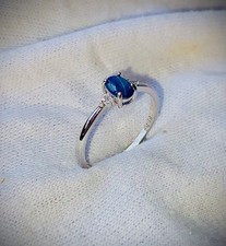 ⚜️BAGUE ARGENT 925% SERTI D’UN SAPHIR ÉTOILÉ 1,30 GRAM⚜️RÉF032