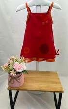 Alphabet robe à bretelles rouge orange gros motifs bébé 3 mois