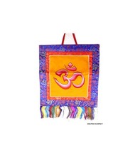 Tenture tibétain Om indien jaune d'or TENOH3