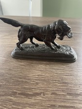ancien bronze animalier chien de chasse signé Delabrièrre