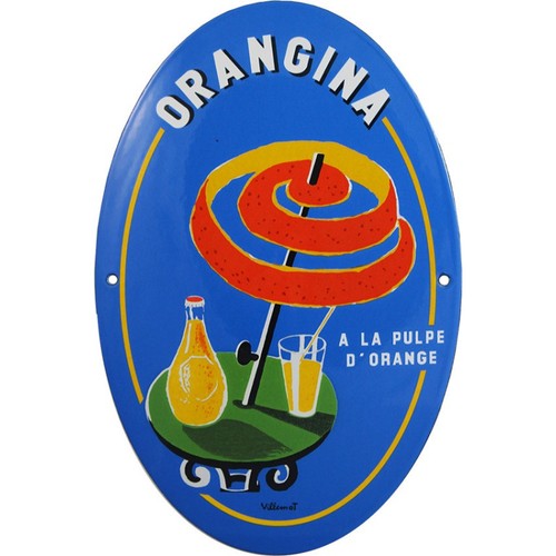 Plaque émaillée orangina - émaillée,