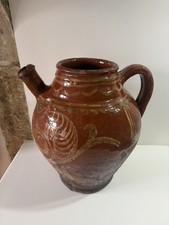 Cruche chevrette terre cuite vernissée Poterie Bressane ancienne Fin 19e Déco