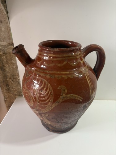 Cruche chevrette terre - , cuite