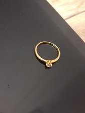 bague solitaire or Jaune 18