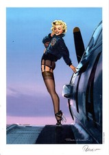 EX-LIBRIS MARILYN MONROE ET L'AVION NUMEROTE ET SIGNE PAR ROMAIN HUGAULT NEUF