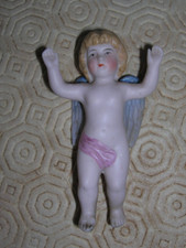 ancien ange angelot en porcelaine a suspendre decoration noel sapin ? 9cm