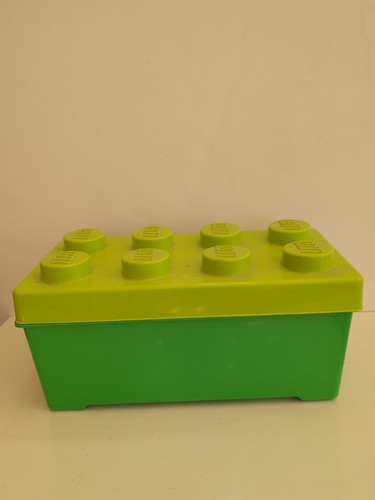 Boîte rangement lego verte - rangement,