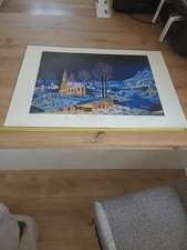 Grande Litho Signée Alain Thomas Neige Nocturne EA