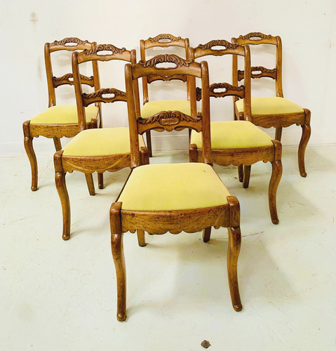 Suite chaises merisier - de,