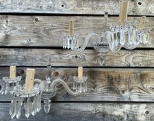 Baccarat Paire d Applique au Poignard Lampe Cristal Parfait État Saint Louis