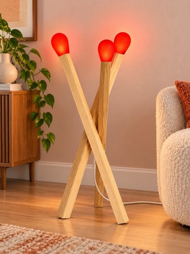 Lampe allumette sur pieds - , bois