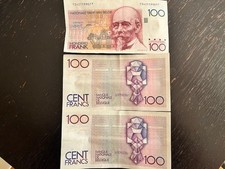 Belgium 100 Francs ND. 1992 P 142a Banknote x3 items excellent condition