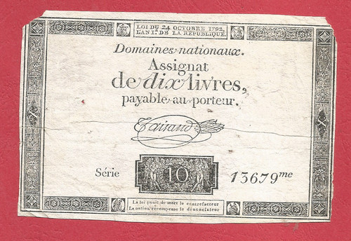 Assignat livres 24 octobre - ,