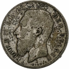 [#1165958] Coin, Belgium, Leopold II, 50 Centimes, 1886, VF, Silver, KM:27