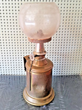 Gc06 ancienne lampe pigeon authentique en laiton avec son verre Objet d’occasio