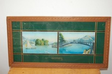 Ancien fixé sous verre Annecy 39/20.3 cm , cadre ancien en bois