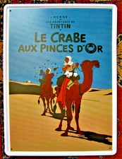 TINTIN ET MILOU HERGE LE CRABE AUX PINCES D'OR PLAQUE METAL 40X 30