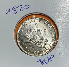 France - 2 Francs Semeuse 1920 Paris Argent Sup  en Argent