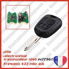 PLIP CLEF + ELECTRONIQUE COMPATIBLE PEUGEOT 206 206CC 206SW  à programmer Testé