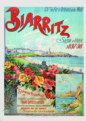 Affiche poster biarritz - affiche,