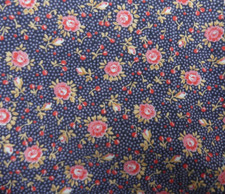 ANCIEN TISSU VINTAGE FRENCH FABRIC ROSES ANCIENNES BON ETAT COUPON DE TISSUS