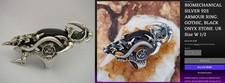 40gr en ARGENT William L Griffiths bague gothique ONYX animal squelette gothique