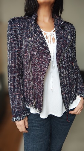 Veste blazer tweed - blazer, bleu