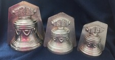 Lot de 3 Moules a chocolat de Paques CLOCHE ancien metal vintage gateau bougie