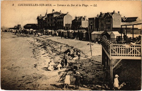 Cpa courseulles terrasse - terrasse, du