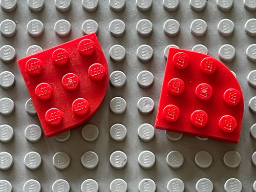 Lego red plate - red, round