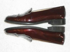 JB Martin Mocassins Cuir Verni Rouge Bordeaux P36,5 TBE