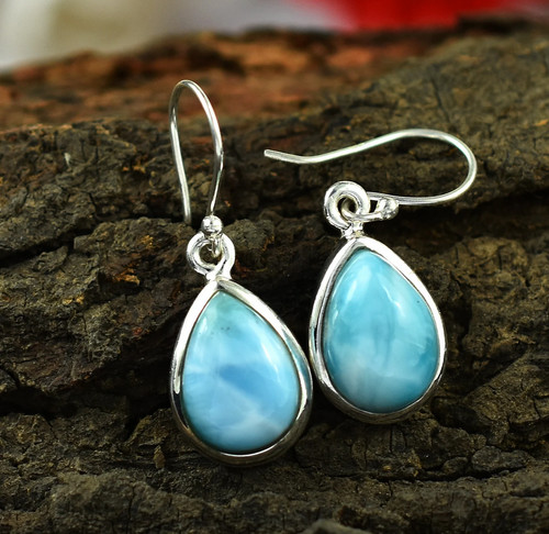 Boucles oreilles larimar - boucles, d’oreilles