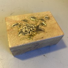 Boîte en marbre Avec Incrustation Nacre Fleur