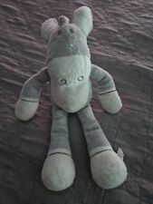 Doudou Ane Paco gris rayé rouge NOUKIE'S -