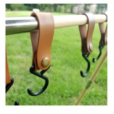 4PCS Extérieur PU Cuir Crochets Randonnée Camping Vêtements Rangement Support