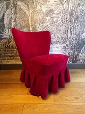 Fauteuil cocktail VINTAGE Velours rouge-DESIGN 1950 60