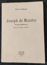 Joseph De Maistre Franc-Maçon
