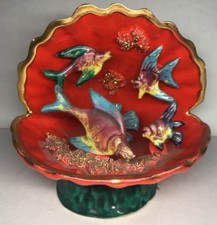 Lampe Veilleuse Trompe L'œil Aquarium Vintage Vallauris H 20 L 22 l 21 Cm