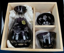 Service à Saké en EDO KIRIKO verres traditionnels de Tokyo, Cadeau de Noël idéal