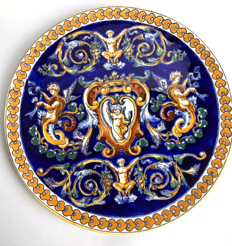 Faience gien plat rond - de,