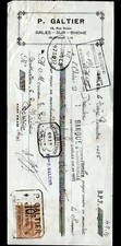 ARLES (13) USINE de FOURNITURES de BUREAU "P. GALTIER" Traite en 1925