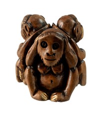 Statue singes de la Sagesse en