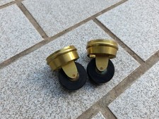 Deux anciennes ROULETTES/ROUES/PIEDS de meubles en laiton, chaise, hauter 5 cm