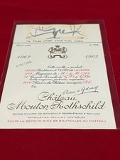 Etiquette vin Mouton Rothschild 1962 Bordeaux Pauillac spécimen - Voir ma liste