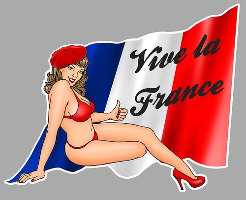 Pinup drapeau francais vive - pinup, la