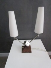 Lampe vintage années 50/60' en métal chromé et opaline