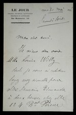 Max MAUREY - LETTRE AUTOGRAPHE